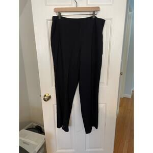 Orvis Womens Medium Pants Black Textured Straight Leg Formal Professional